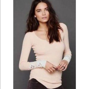 Free People peach Kombucha thermal XS rare